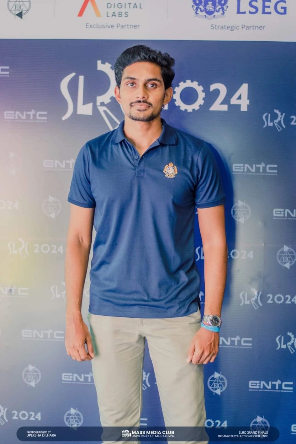 Sudeera Perera at the SLRC 2024 event backdrop