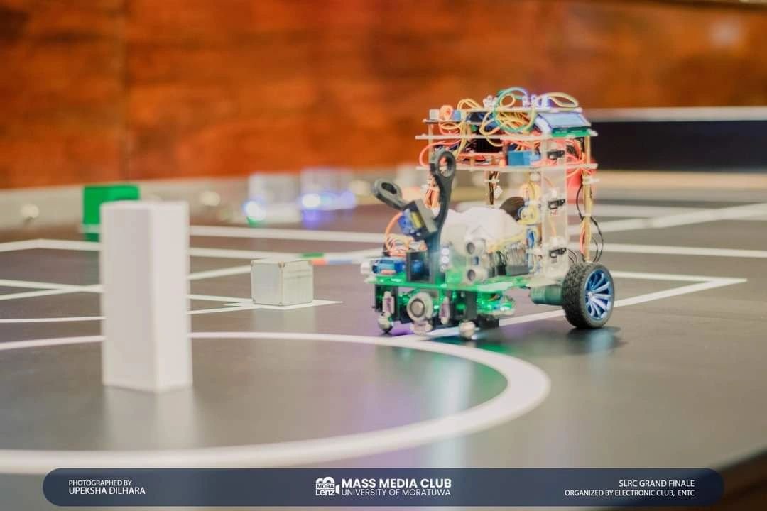 Team Panthera robot on the marked SLRC 2024 competition arena